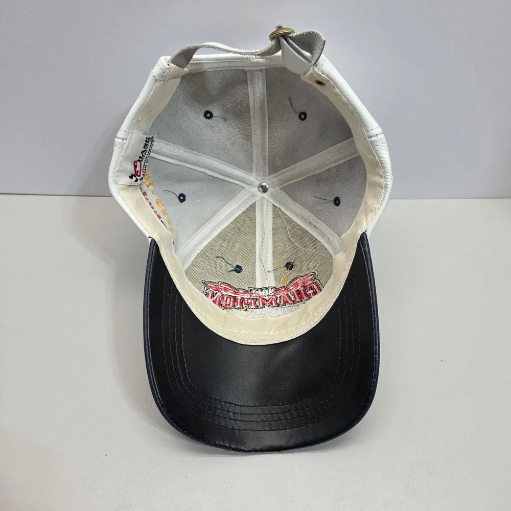 Chase Authentics Jeff Gordon 2001 NASCAR Champion Leather Hat White Navy Blue
